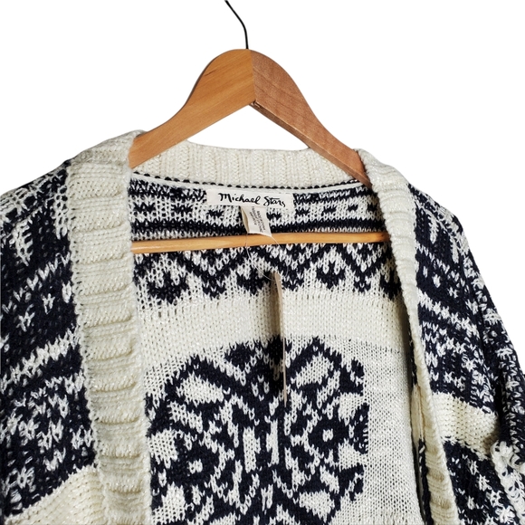 Michael Stars Fair Isle Ruana Cardigan OS  NWT - Picture 4 of 11